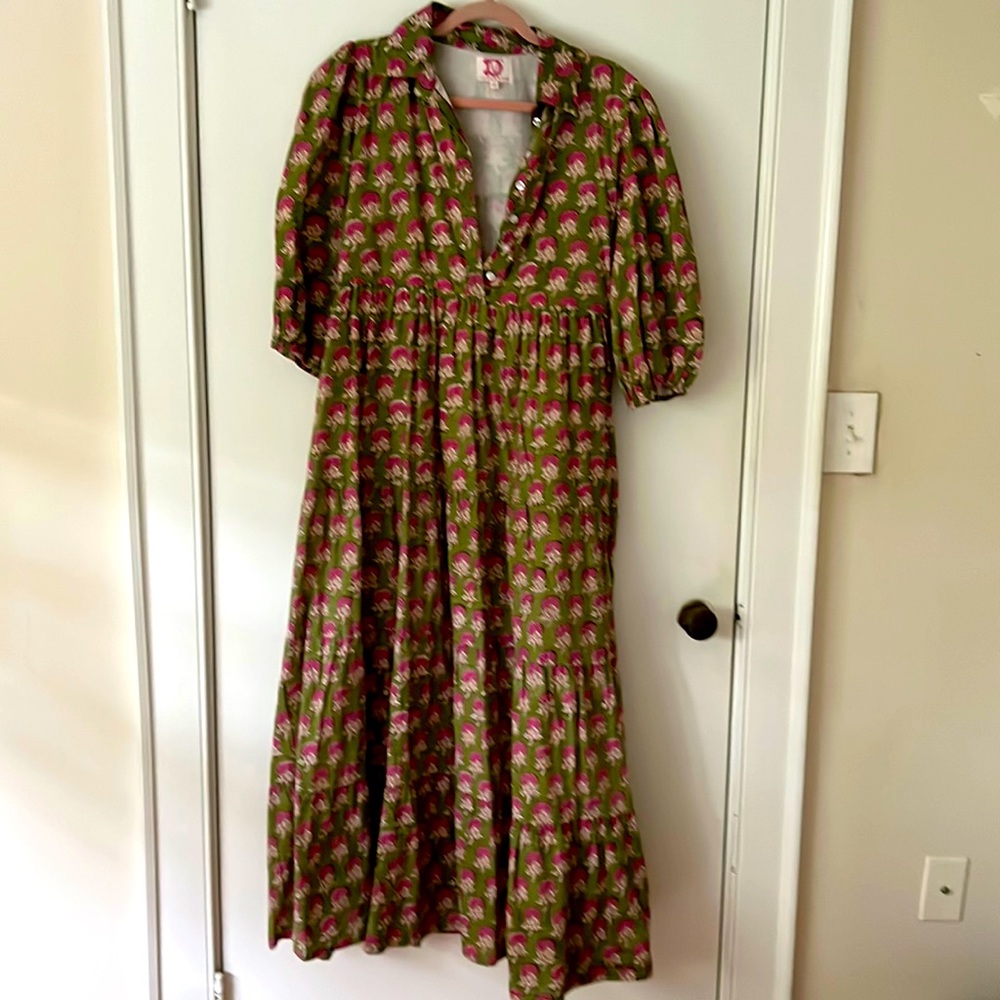 Victoria Dunn Blockprint Maxi Shirtdress
